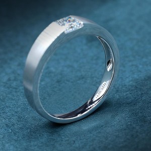 Brush Finish <b>Band</b> 0.50CT Princess Cut Moissanite Solitaire <b>Ring</b> For Men's 925 <b>Silver</b> Fine Design For Everyday Wear - Product Image 3