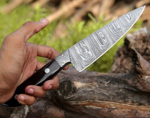 Cuchillo de Chef de Acero de Damasco Premium, Cuchillo de Cocina Hecho a Mano con Funda de Cuero, Venta al Por Mayor - Product Image 5