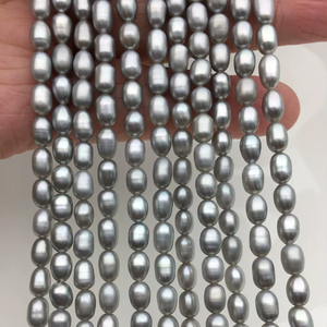 Perlas de Agua Dulce Grises AAA, 4.5-6.5mm Aprox., Hebra Suelta, Perlas Cultivadas Genuinas para Suministros de Joyería al por Mayor - Product Image 1