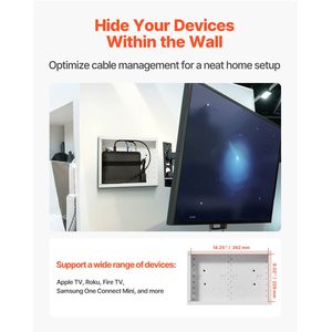 9 Inch Recessed Wall Media Box Cover Structured Wiri Wall Mount Cable Management Kit <b>Plastic</b> <b>Enclosure</b> for Structured Cabling - Product Image 2