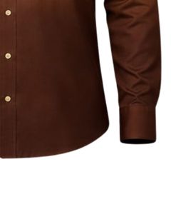 Camisa Formal para Hombre en Degradado Beige Marrón, Algodón Premium, Manga Larga, Cierre de Botones, Estilo Casual Elegante, Fabricante Personalizado, Suministro al por Mayor OEM - Product Image 6