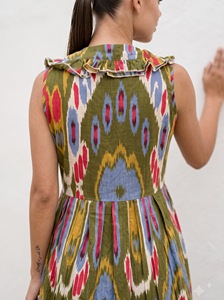 2023 New Arrivals <b>Summer</b> Eco-Friendly Women's Casual <b>Bohemian</b> Floral Long Maxi <b>Dress</b> Tie Dye Gypsy Chic Viscose Crepe Ruffle - Product Image 4
