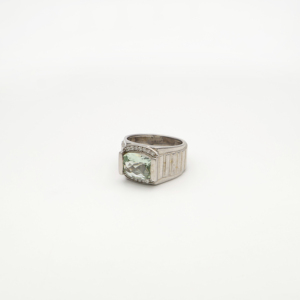 Fashionable <b>Cushion</b> Shape <b>Ring</b> 8x10 Silver 925 Fine Jewellery for Women Elegant Green Amethyst Gemstone - Product Image 3