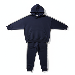 Ensemble de survêtement pour homme en coton épais, deux pièces, avec sweat à capuche zippé, personnalisé, de luxe, haute qualité, comprenant un sweat à capuche et un pantalon de survêtement. - Product Image 1