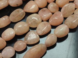 New Arrival Morganite 8-Inch Tumble Nugget Smooth Polished 9-15MM Long Loose Stone Handmade Bead Wholesale Nature Crystal - Product Image 2