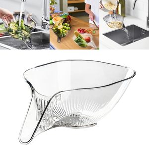 Kitchen Multi-functional Drain Basket Fruit Cleaning Bowl with <b>Strainer</b> Container Drain Basket - Product Image 6
