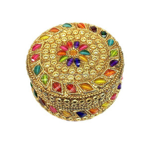 Caja de Joyería Artesanal con Cuentas, Pequeña Caja de Joyería de Viaje, Recuerdo, Regalo, Caja de Metal Decorativa para Pastillas con Diferentes Diseños - Product Image 4