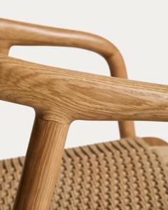 Silla de Comedor Moderna de Madera de Teca Sólida con Asiento de Ratán Natural Tejido a Mano – Muebles de Estilo Escandinavo para Restaurante, Cafetería y Hotel - Product Image 5