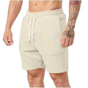 <b>Men's</b> New Corduroy <b>Shorts</b> Solid Color Drawstring Waist Casual Breathable Knitted <b>Short</b> Pants 100% Cotton Mid Rise for <b>Men</b> Wear - Product Image 3