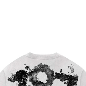 T-shirt formel oversize pour homme, col roulé, manches courtes, imprimé, 100% coton, coupe classique, logo uni sur le devant, tricoté - Product Image 4