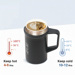 Thermos à double paroi en acier inoxydable 16 oz/500 ml, avec poignée portable, tasse à thé, doublure en porcelaine, filtre à thé, maintien au chaud 4-6 h / 8-10 h - Product Image 4