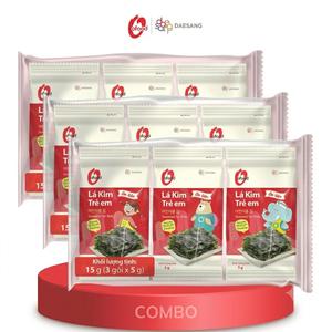 Wholesale O'Food | Korean-Style Roasted Seasoned Seaweed <b>Snack</b> for Kids | Low-Sodium Crispy Laver | Ready-to-Eat | 5g x 3 Packs - Product Image 1