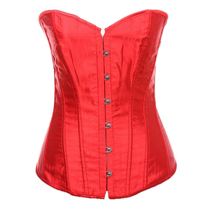 Corset surbuste en satin pour femme grande taille, 100% coton écologique, noir et blanc, fermeture à boucle avant, avec baleines en acier, pour affiner la taille - Product Image 4