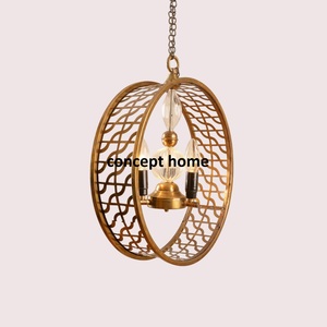 Grand lustre LED artisanal en laiton avec 13 abat-jour perlés, doré, à intensité variable, hauteur réglable, économe en énergie pour hôtels - Product Image 2