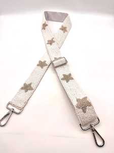 Correa para bolso con cuentas plateadas y blancas, Correa para bolso para el día del partido, Correa plateada para bolso, Correa transparente para bolso, Correa para cámara, Accesorio con cuentas - Product Image 3
