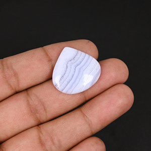 Agate bleue naturelle de qualité supérieure, cabochon, pierre précieuse pour la création de bijoux - Product Image 3