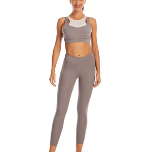 Diseña tu propio conjunto de yoga para mujer - Conjunto deportivo de 6 piezas con logo frontal de encaje impermeable, colores y tallas personalizables, tirantes en Y, para actividades deportivas - Product Image 1