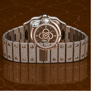 Montre chronographe analogique de luxe pour homme en acier inoxydable avec pierres Moissanite Premium VVS et bracelet de 20 mm - Product Image 4
