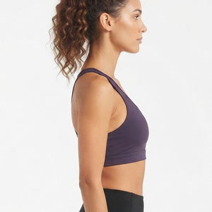 OEM Manufacturer High Impact Stretch Compression Support Crop <b>Top</b> Custom <b>Racer</b> <b>Back</b> Push up Gym Bra Ribbed Women Sports Bras - Product Image 5