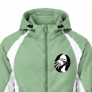 Chaqueta con Capucha y Paneles en Verde Salvia y Blanco, Chaqueta Deportiva Personalizada con Cierre Completo, Cortavientos Ligero para Entrenamiento Atlético, Ropa Deportiva para Equipos, Chaqueta para Exteriores - Product Image 3