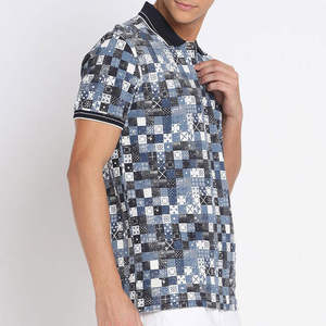 Polo de golf performant pour homme, motif floral tropical et paysage côtier, 2026, anti-humidité, coupe ajustée, vert et bleu - Product Image 3