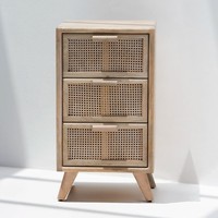 Commode en rotin Vandana Vesta Solace, meuble de rangement moderne en rotin tressé naturel