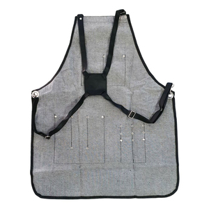 Tablier de travail unisexe en cuir véritable, plusieurs poches, bretelles réglables, résistant à l'abrasion, respirant, séchage rapide, professionnel - Product Image 5