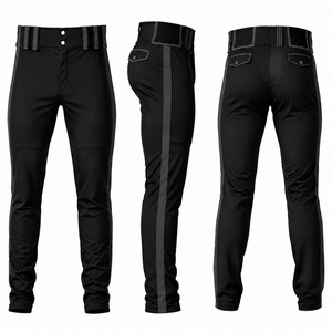 <b>Men</b> Baseball <b>Trouser</b> Custom Embroidery <b>Pinstripe</b> Breathable Elastic Waist Padded Knee OEM Bulk Order - Product Image 1