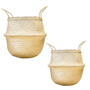 Decorative Handmade SEAGRASS BELLY <b>BASKETS</b> for Plant Pot Cover and Decor, Eco-Friendly Woven <b>Basket</b> Vietnam Crafts - Product Image 1