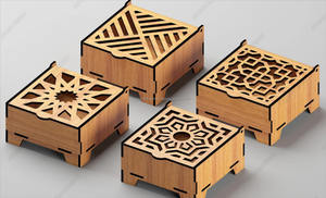 กล่องเก็บของไม้สไตล์โมเดิร์น ตัดด้วยเลเซอร์ ฝาปิดลายฉลุ |   กล่องของขวัญเครื่องประดับกันน้ำ เป็นมิตรกับสิ่งแวดล้อม - Product Image 6