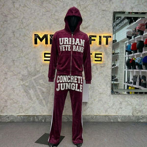 Ensemble de survêtement zippé personnalisé pour homme, style streetwear tendance, deux pièces, confortable pour la gym, le jogging et les activités sportives - Product Image 1