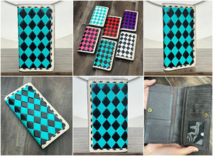Nouveauté Portefeuille long pour homme en cuir de vachette à carreaux, vente chaude, élégant, porte-monnaie, pochette et sac à main, cadeau unisexe - Product Image 3