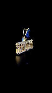 Colgante de moissanita personalizado, joyería de lujo, plata 925 Iced Out VVS Baguette, colgante de moissanita chapado en oro con letra inicial del nombre - Product Image 6