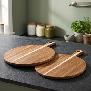 Planche à découper en bois d'acacia de 1,5 cm d'épaisseur avec poignée pour servir, planches à découper de cuisine, pizza, pain, fromage, charcuterie, fruits, légumes - Product Image 6