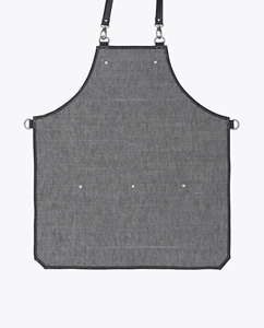 Cape de coiffure en denim avec sangles en cuir réglables et plusieurs poches - Product Image 4