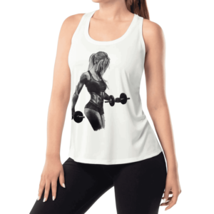 Camiseta sin mangas de punto blanca para mujer, transpirable, de color liso, informal, sin mangas, de longitud regular, material de poliéster - Product Image 6