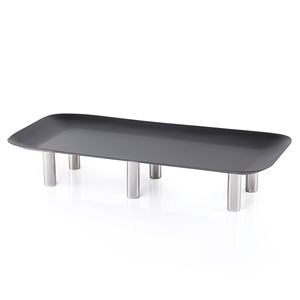 Support à gâteau rectangulaire en acier inoxydable, plateau de présentation monobloc - Product Image 3