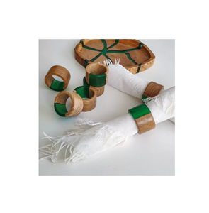 Best Seller <b>Top</b> <b>Table</b> Organizer Accessories Wood & <b>Resin</b> Napkin Ring Holder Customise Logo 6 Pieces With wholesale Price - Product Image 4