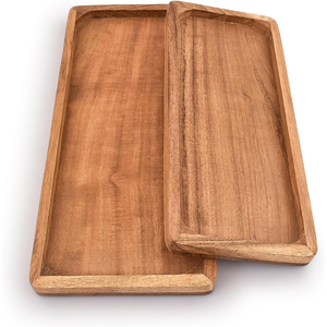 Plat de service rectangulaire en bois écologique, plateau en bois pour aliments, plat à sushi et planche à charcuterie pour hôtel et restaurant - Product Image 6