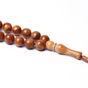 Perles de prière islamiques traditionnelles en bois naturel écologique, faites à la main, polies, pour le Zikr quotidien - Product Image 2