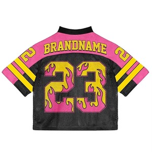 เสื้อเจอร์ซีย์อเมริกันฟุตบอลผู้ชาย คอวี ระบายอากาศได้ดี พิมพ์ลายแบบซับลิเมชั่น แขนสั้นทรงปกติ สไตล์สตรีทแวร์ ทรงหลวม สามารถสั่งทำได้ - Product Image 2