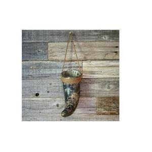 Par de Jarrones de Flores de Cuerno de Búfalo Antiguos, Artesanía Decorativa Única, Jarrón de Pared de Cuerno Natural Hecho a Mano, Estilo Rústico - Product Image 2