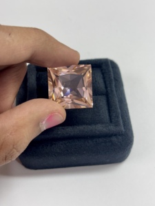 Saphir rose de laboratoire, Morganite, Corindon, pierres précieuses rondes à facettes, synthétiques, créées sur mesure, de couleur rose. - Product Image 5