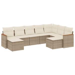Beige & <b>Cream</b> White Patio <b>Sofa</b> <b>Set</b> for Garden for Outdoor Entertaining - Product Image 2