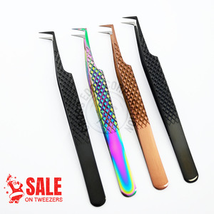 คีมหนีบขนตาสแตนเลสแบบมืออาชีพปากคีบขนตาสำหรับต่อขนตา - Product Image 4