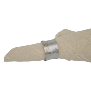 Anneaux de serviette ronds en aluminium plaqué argent, idéaux pour la décoration de table à la maison, à l'hôtel et au restaurant, porte-serviettes design - Product Image 1