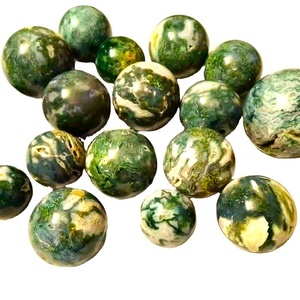 Esferas de bola Druzy de ágata musgo, cristales de meditación bohemios personalizados, venta al por mayor, piedras preciosas de cuarzo Natural, budismo, Chakra, meditación - Product Image 1
