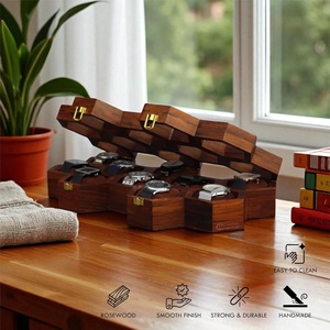 Wooden Watch Box for Men's Timepieces & Jewelry Storage Organizer with 6-Slot <b>Display</b> <b>Case</b> AHTE MANUEXPO UR-065 - Product Image 3