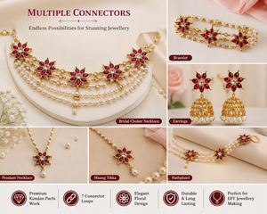 Connecteur KUNDAN PACHI pour collier, composant de bijoux en laiton pour collier de mariée - Product Image 3