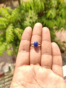 Natural <b>Lapis</b> <b>Lazuli</b> Oval Gemstone Bezel Setting <b>Ring</b> 925 Sterling Silver Handmade Minimalist Wedding & Party Unisex Jewelry - Product Image 6